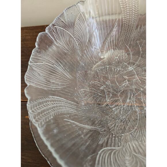 2pc Set Of Arcoroc France Canterbury  Crocus Clear Serving Bowl & Platter - Picture 3 of 12